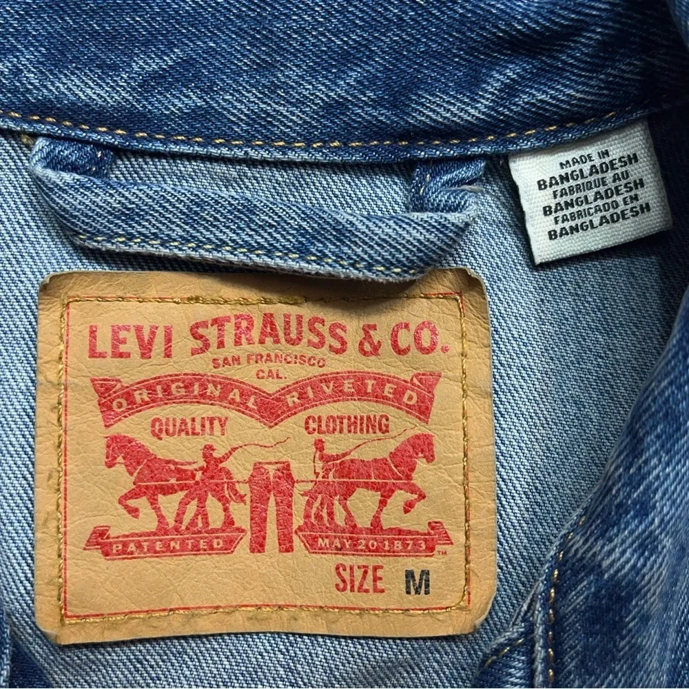 Levis Jacket Mens Size Medium Trucker Western Blue Denim Jean Cowboy Rodeo